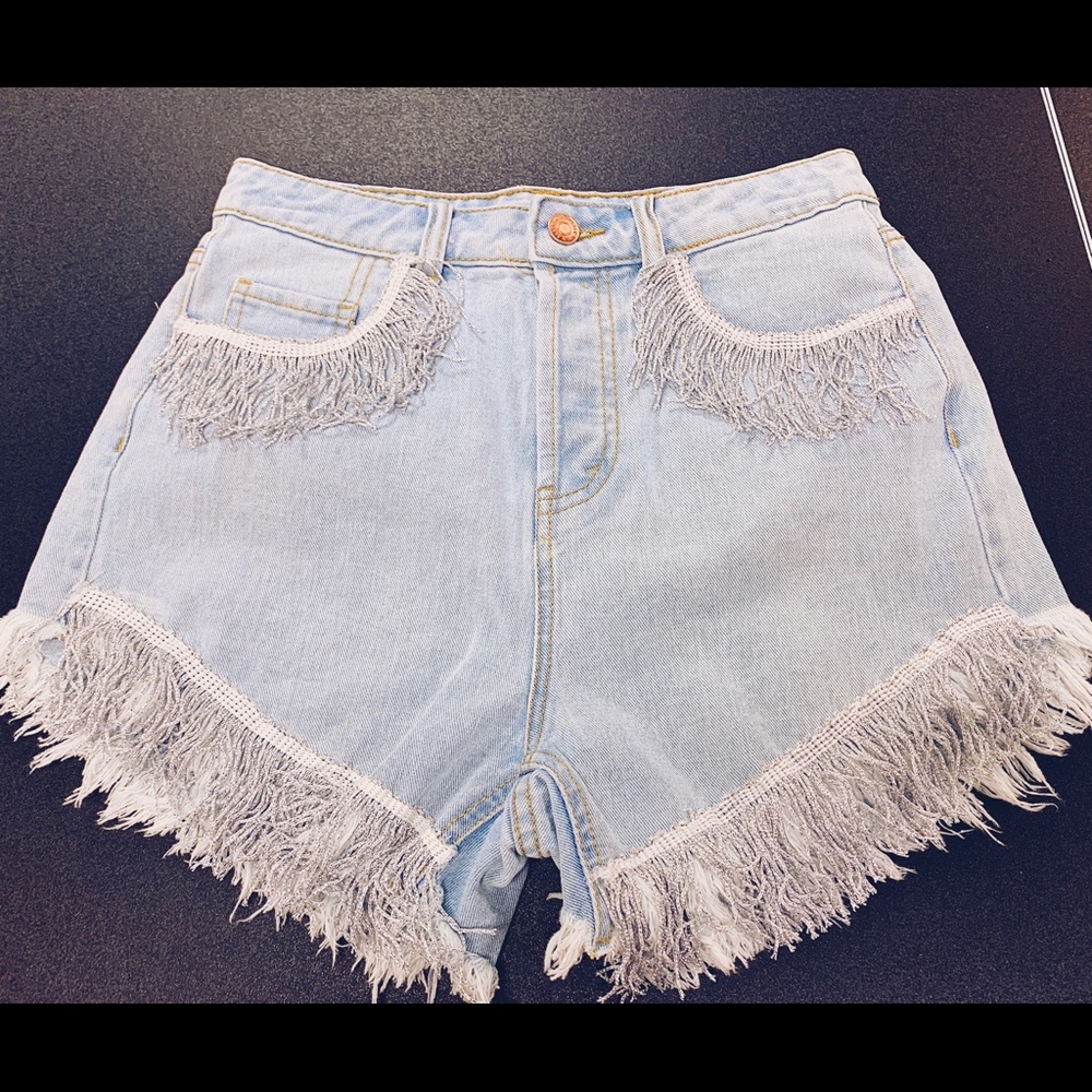 CUSTOM FRINGE JEAN SHORTS